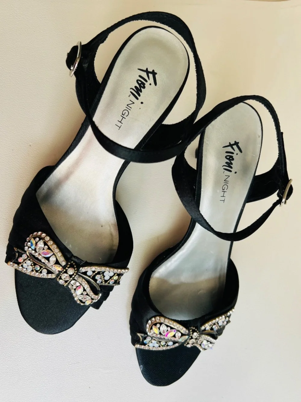 Black Embellished Formal Dressy Sandals